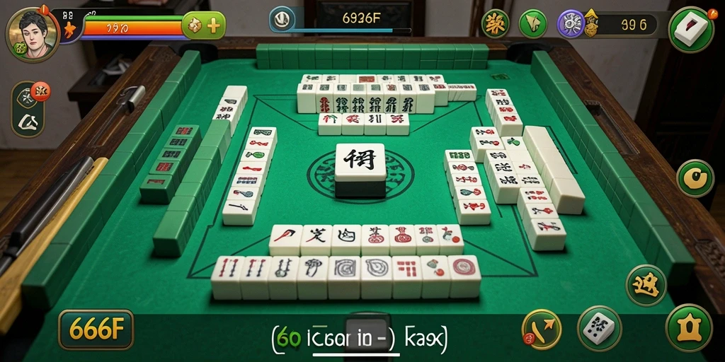 Tampilan gameplay Mahjong yang menarik dan adiktif di 666F.