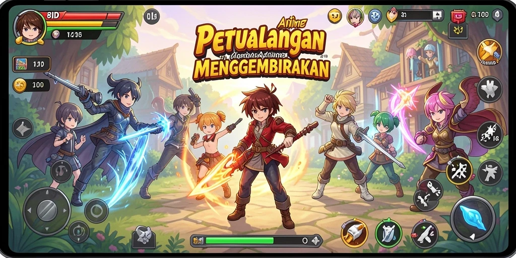Tampak aksi seru dalam game Anime 8ID.