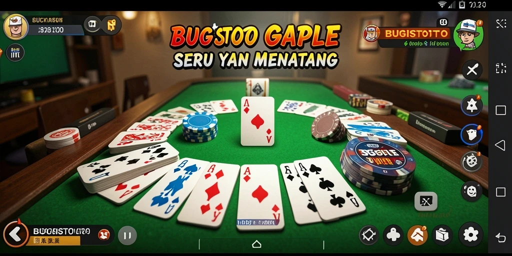 Tampilan gameplay seru dalam permainan Gaple BUGISTOTO.