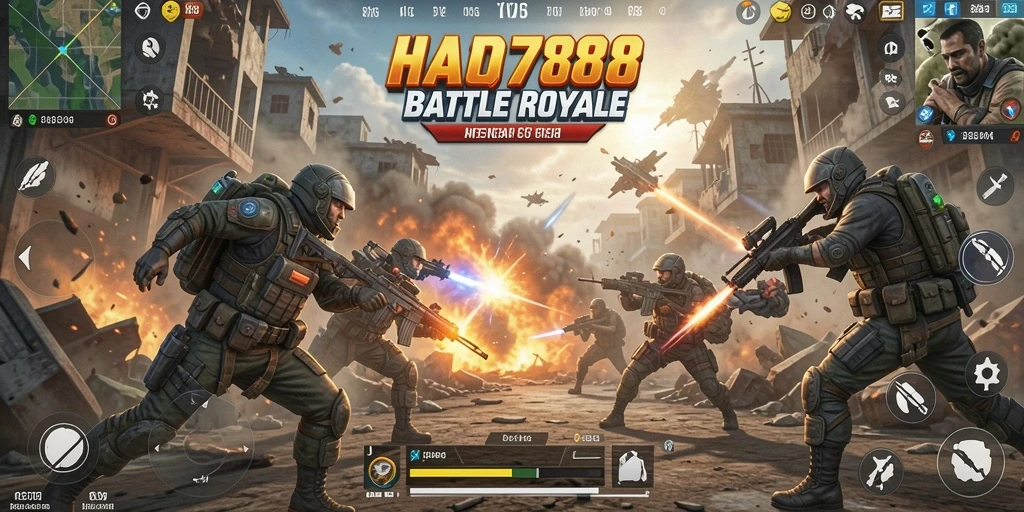 Screenshot menampilkan aksi mendebarkan di HAO788 Battle Royale.
