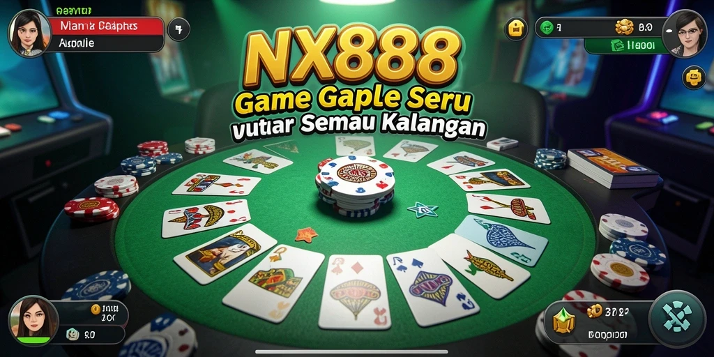 Screenshot gameplay NX888 menampilkan momen seru bermain Gaple.