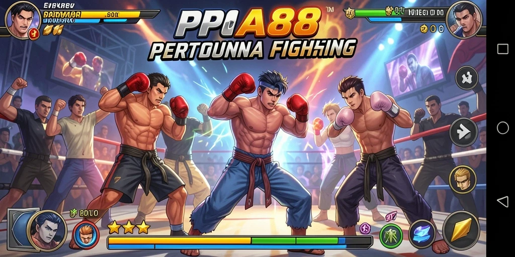 Screenshot POA88 menampilkan pertarungan mendebarkan antara karakter-karakter unik.