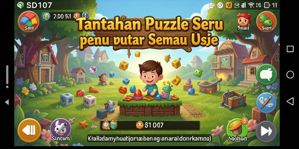 Screenshot gameplay SD107 menampilkan tantangan puzzle yang menarik.
