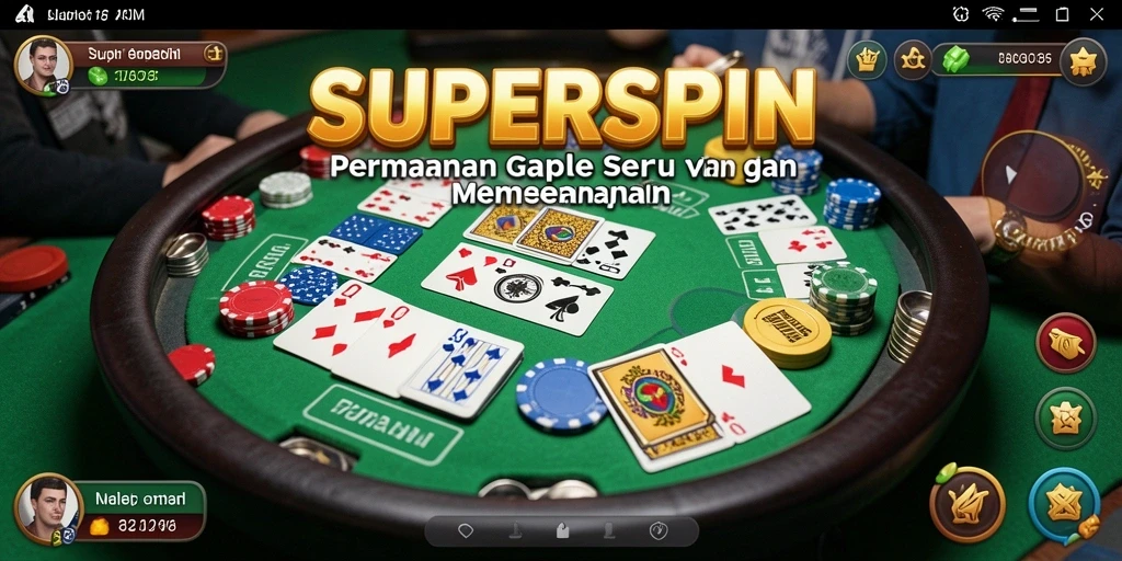Tampilan gameplay seru dalam SUPERSPIN dengan pemain yang bersaing.